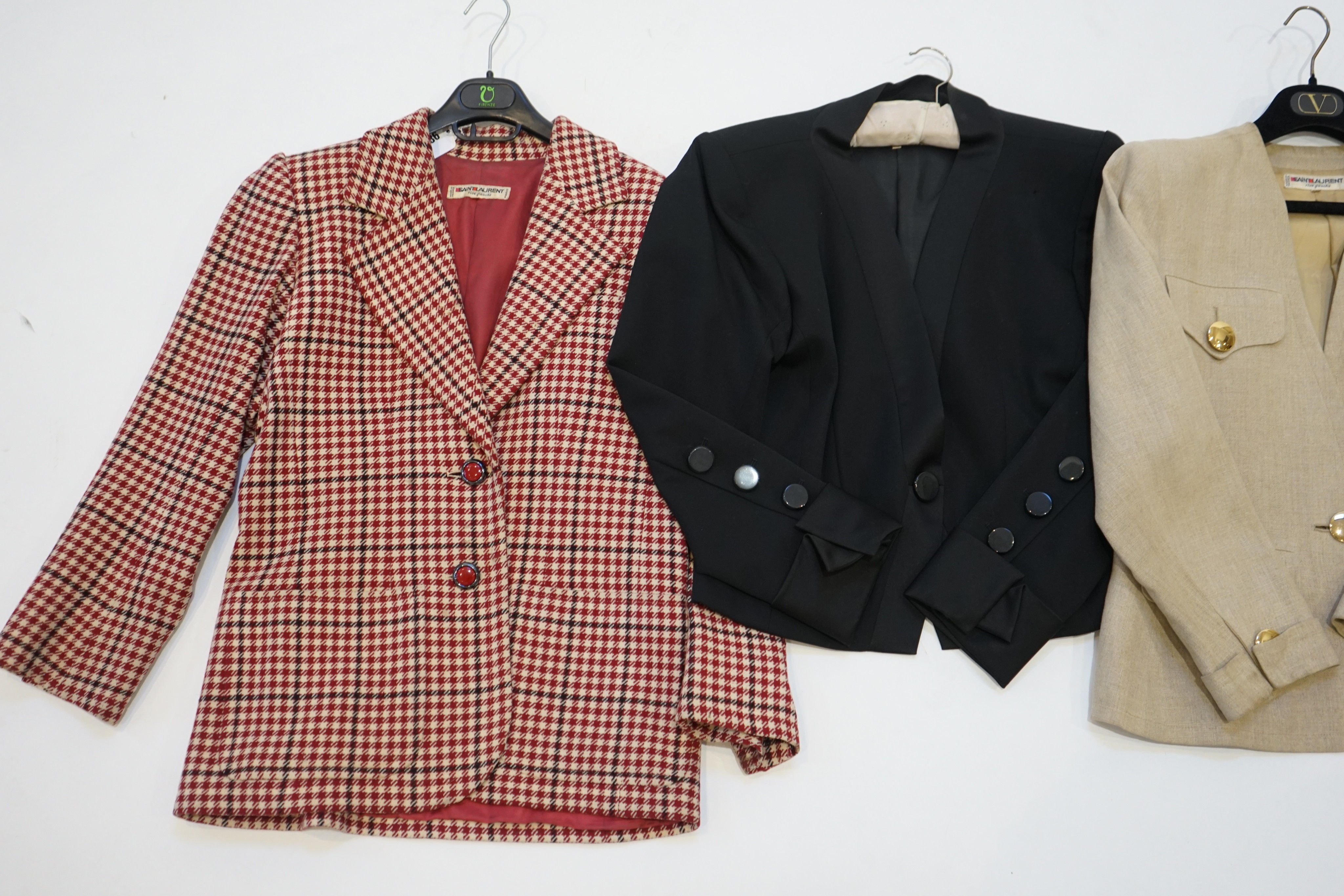 Six Yves Saint Laurent Rive Gauche vintage jackets and a blouse, all size IT 42